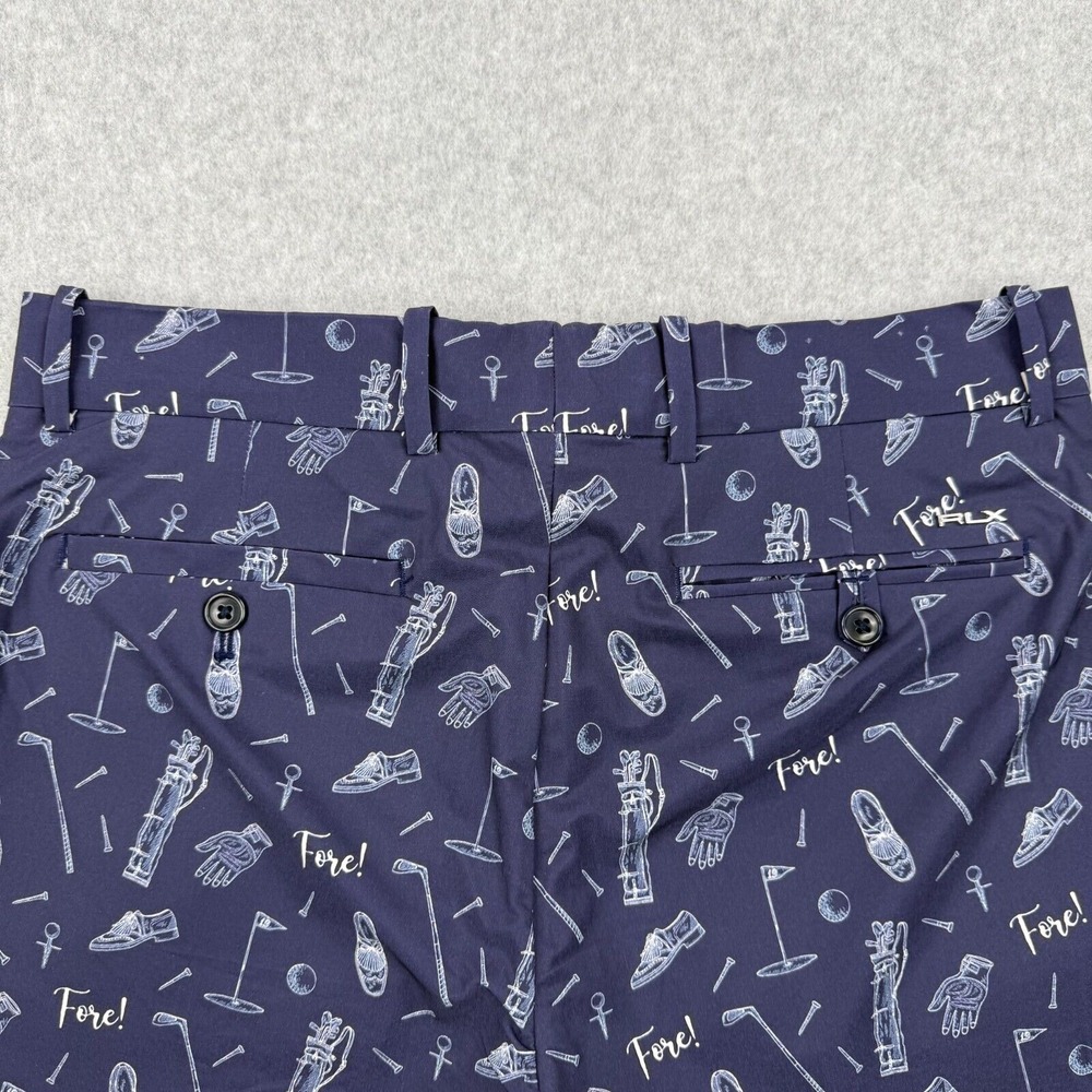 Ralph Lauren RLX Shorts Mens 29 Blue Slim Fit Performance Golf All Over Print - Picture 6 of 13